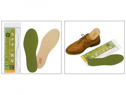 緑茶と緑茶殻配合の靴の中敷き　伊藤園らが開発