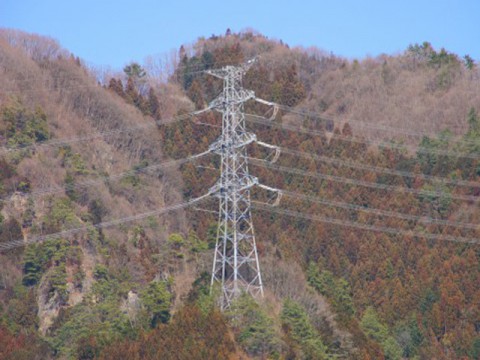 高所の送電線点検にドローンを起用する東京電力