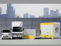 三菱自＋ふそう、電池交換式EV